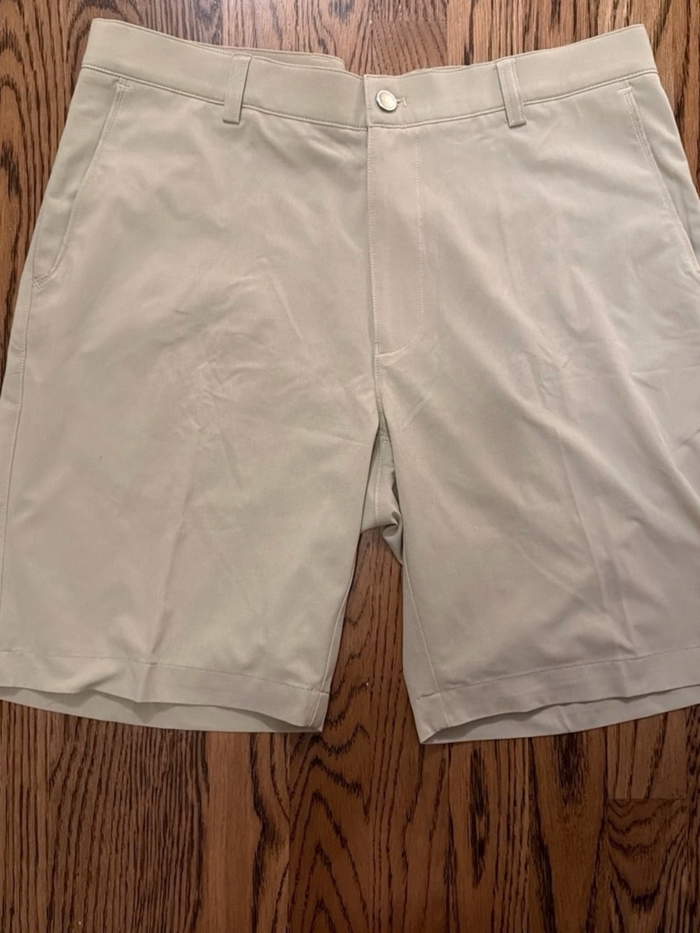 Peter Millar Light Beige Flat-Front Performance Shorts